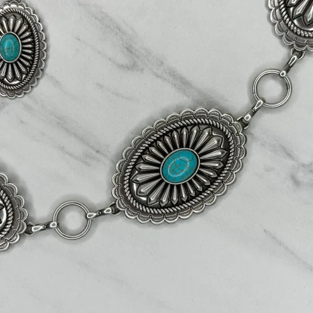 Ariat Faux Turquoise Concho Belt Small/Medium (S/M) ✨